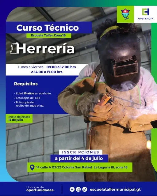 Abren inscripciones para su curso técnico de herrería
